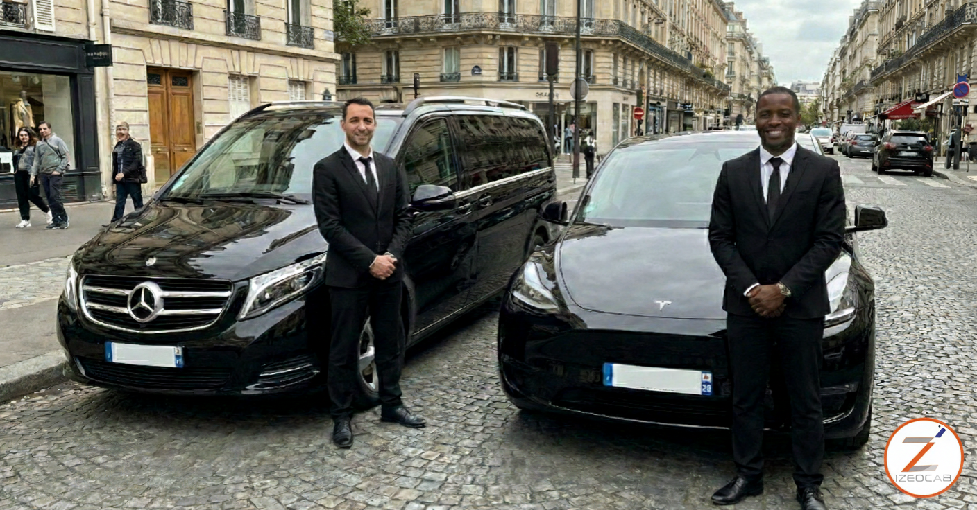 Chauffeurs VTC Izeo Cab professionnels - Mercedes et Tesla